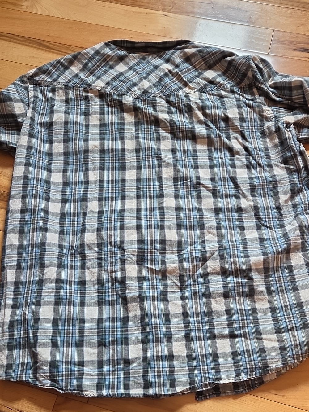 Patagonia Men’s Plaid Button-Down Western Shirt in Blue, Gray, Cream Xl - Picture 5 of 6